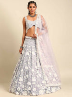 Thumbnail for House of Panchhi Mauve Chinon Sequins and Zarkan embroidery Lehenga choli & Dupatta - Distacart