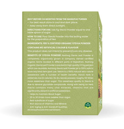 Nutriorg Certified Organic Stevia Powder - Distacart