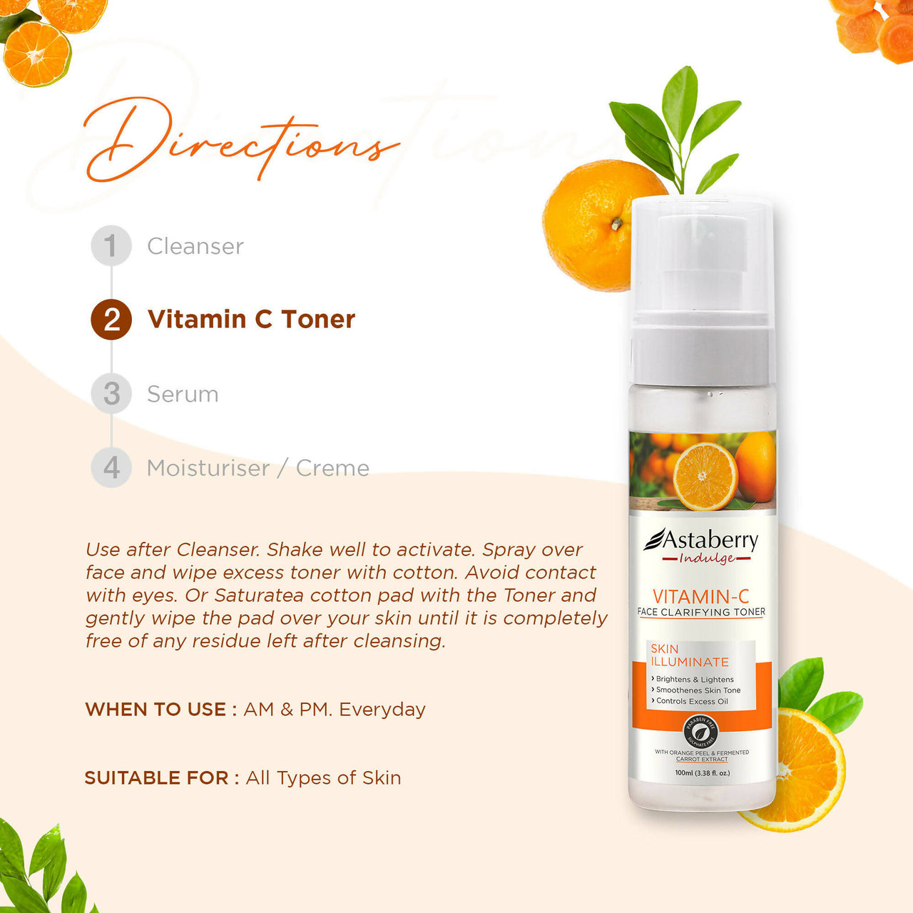 Astaberry Indulge Vitamin C Facial Toner - Distacart