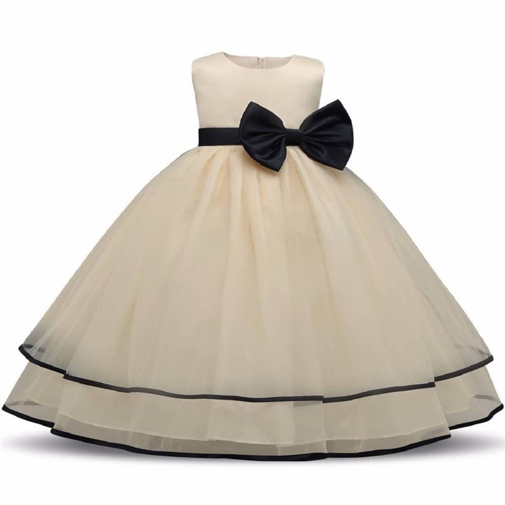 Asmaani Baby Girl's Gold Color Satin A-Line Maxi Full Length Dress (AS-DRESS_22059) - Distacart