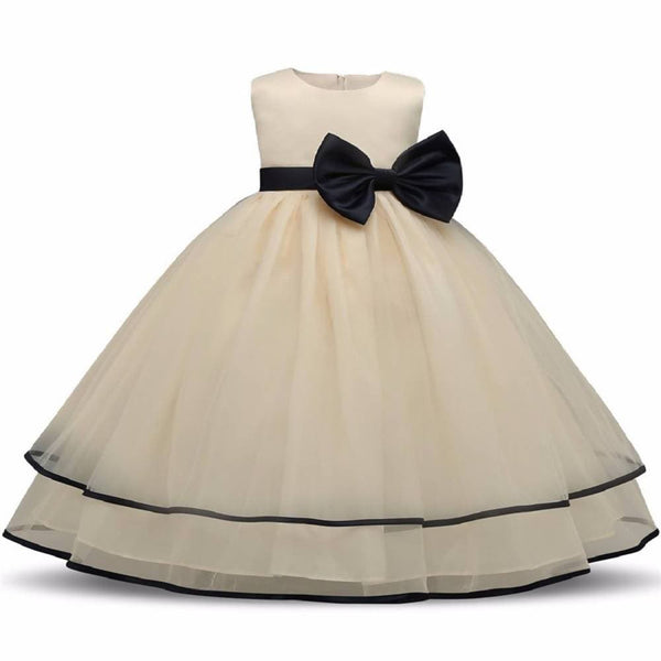 Asmaani Baby Girl's Gold Color Satin A-Line Maxi Full Length Dress (AS-DRESS_22059) - Distacart