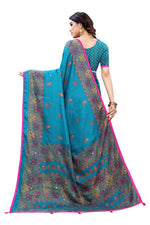 Thumbnail for Vamika Rama Green Color Jute Silk Mirror Work Saree