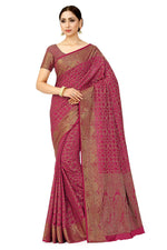 Thumbnail for Mimosa Women's Pink Patola Art Silk Saree - Distacart