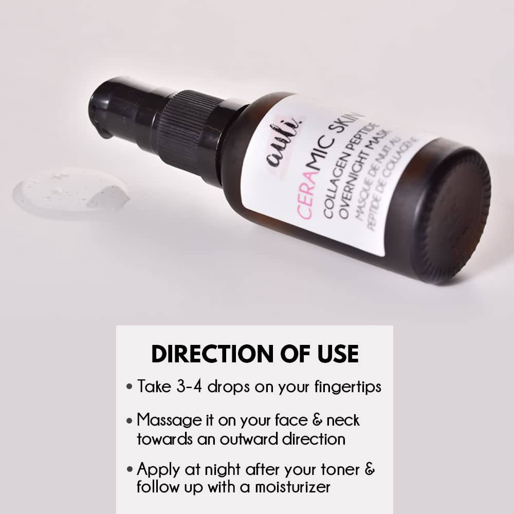 Auli Ceramic Skin Collagen Peptide Overnight Mask Face Serum - Distacart