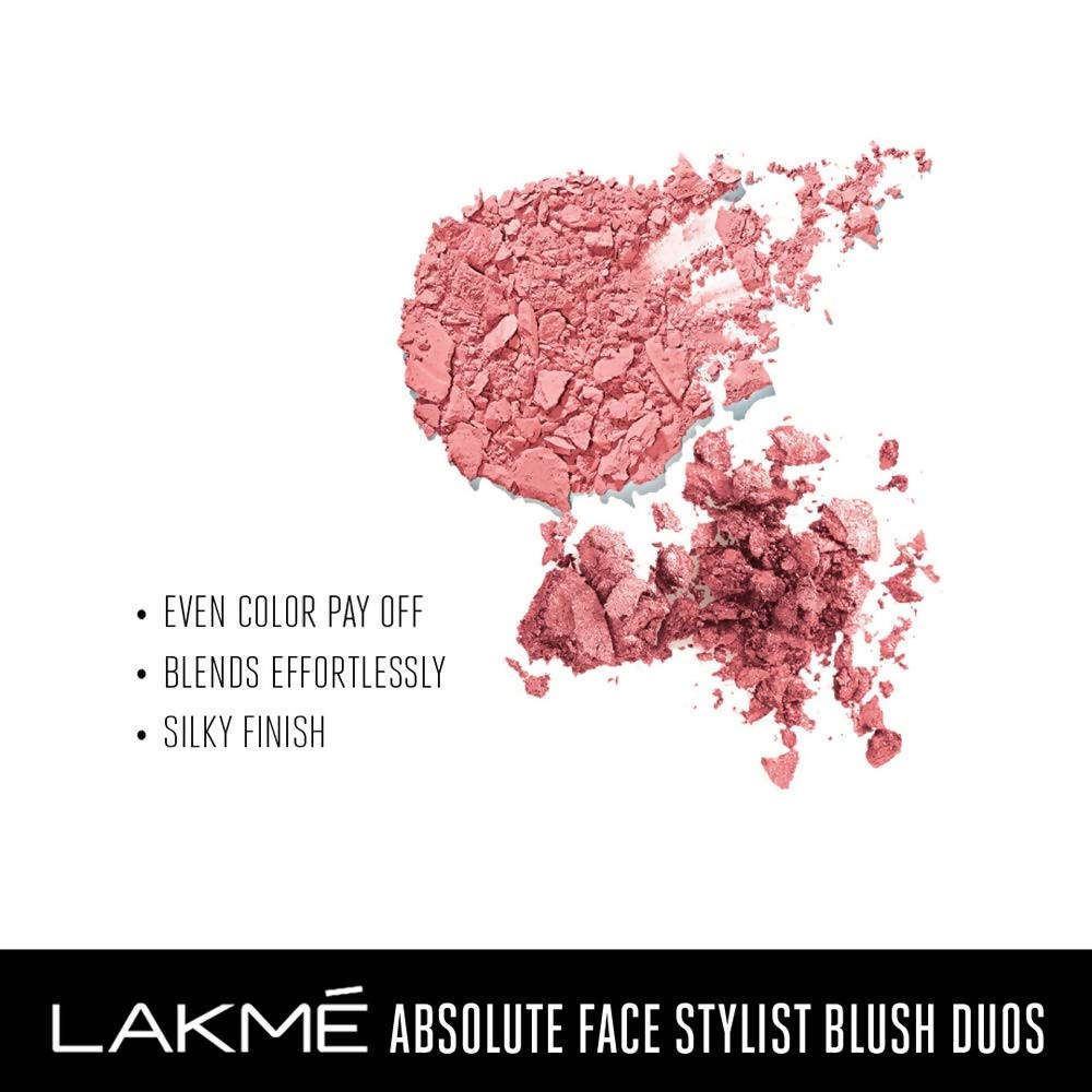 Lakme Absolute Face Stylist Blush Duos - Rose Blush - Distacart