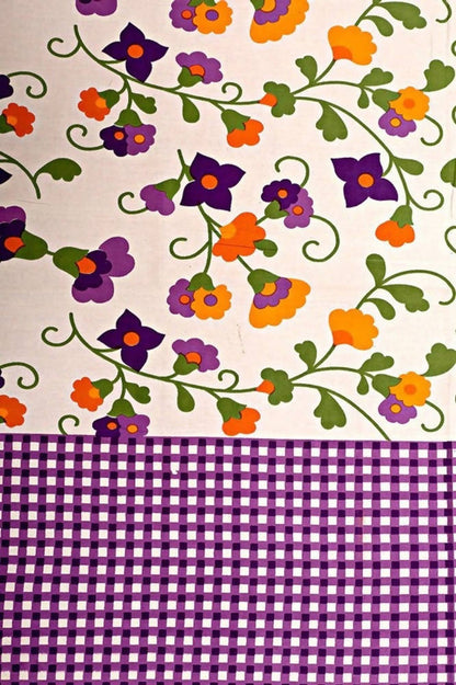 Vamika Printed Cotton Purple Bedsheet With Pillow Covers (LEOC_CHKM_PR) - Distacart