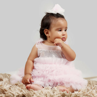 Pink Cow Fashions Pink & Sequin Gown - Distacart