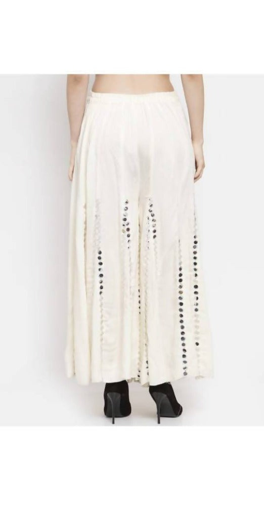 Mominos Fashion Off White Mirror Palazzo