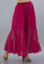 Thumbnail for Mominos Fashion Dark Pink Mirror Palazzo