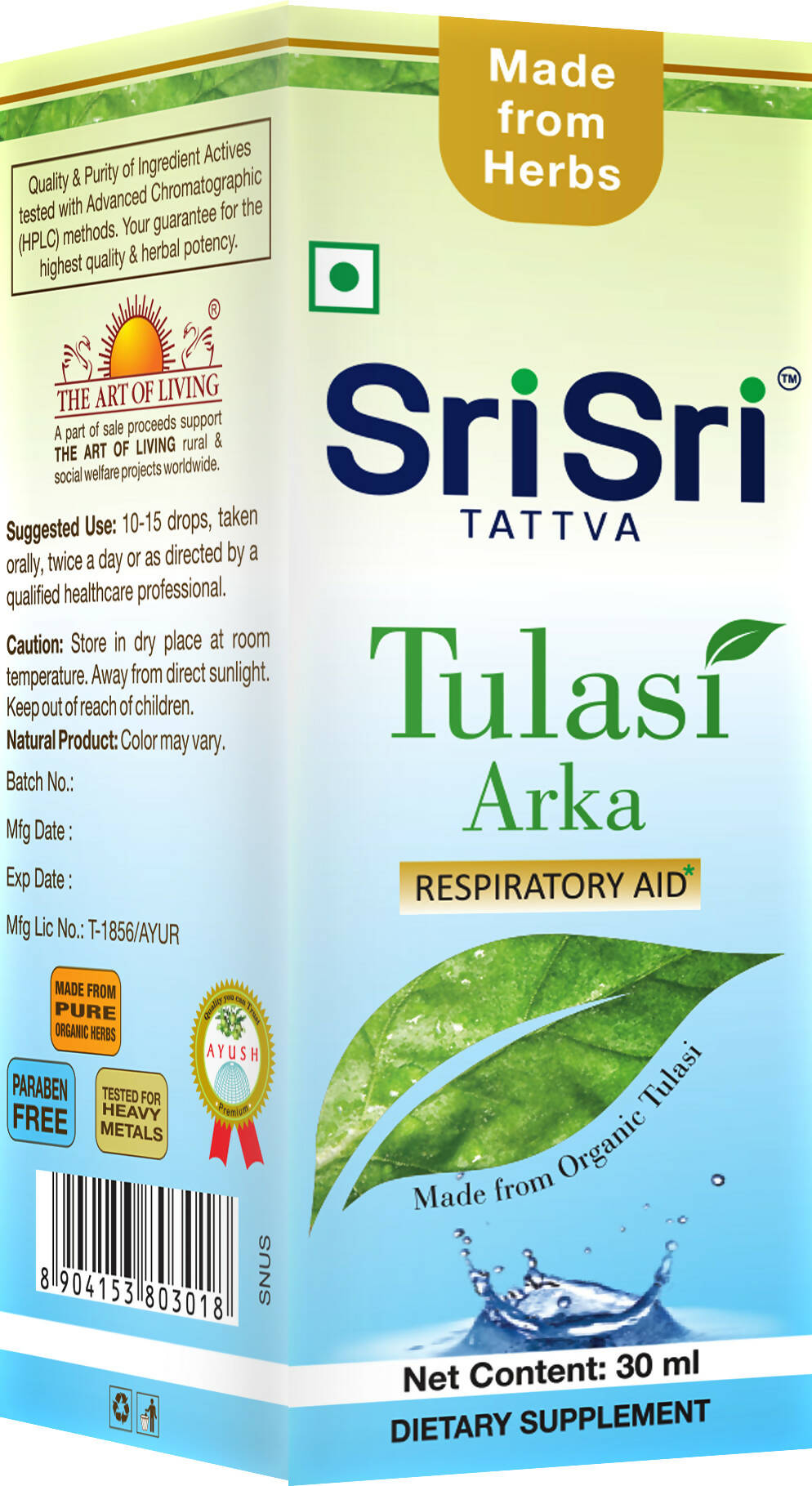 Sri Sri Tattva USA Tulasi Arka Drops - Distacart
