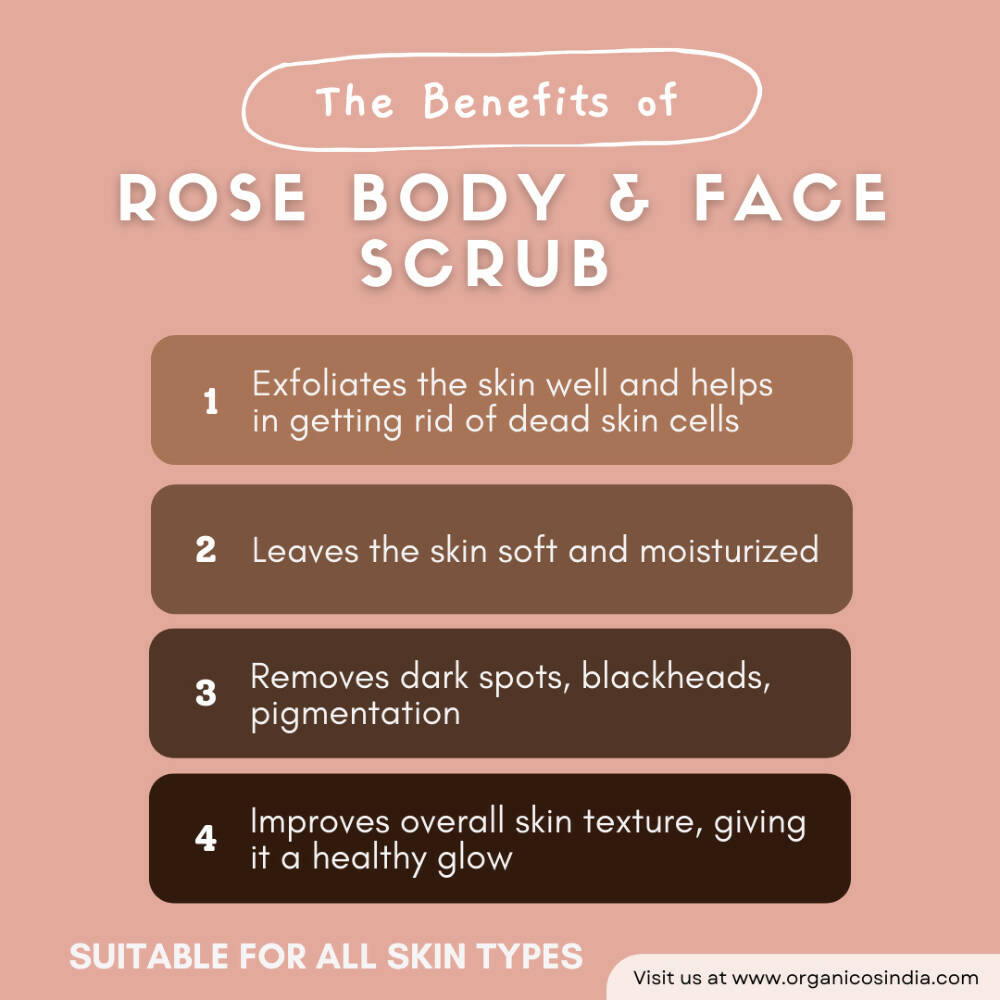 Organicos Rose Face & Body Scrub - Distacart