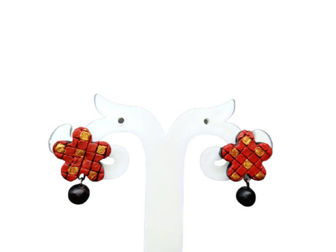 Terracotta Star Studs With Drops
