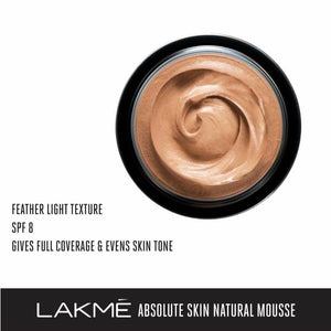 Lakme Absolute Skin Natural Mousse - Beige Honey - Distacart