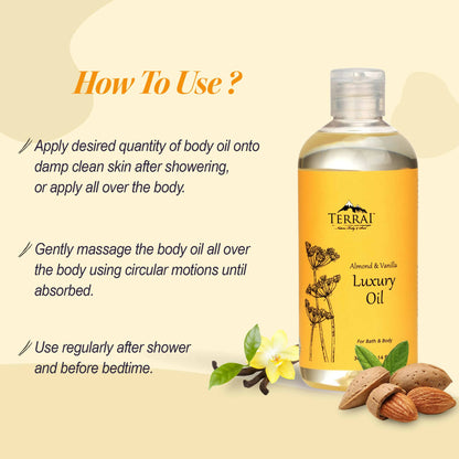 Terrai Almond & Vanilla Luxury Body Oil - Distacart
