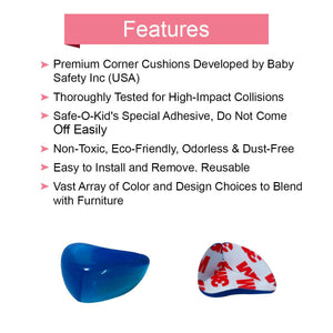 Safe-O-Kid Tear Drop Corner Caps, Blue For Kids Protection - Distacart