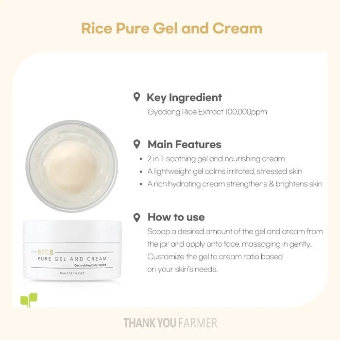 Thank You Farmer Rice Pure Gel And Cream - Distacart