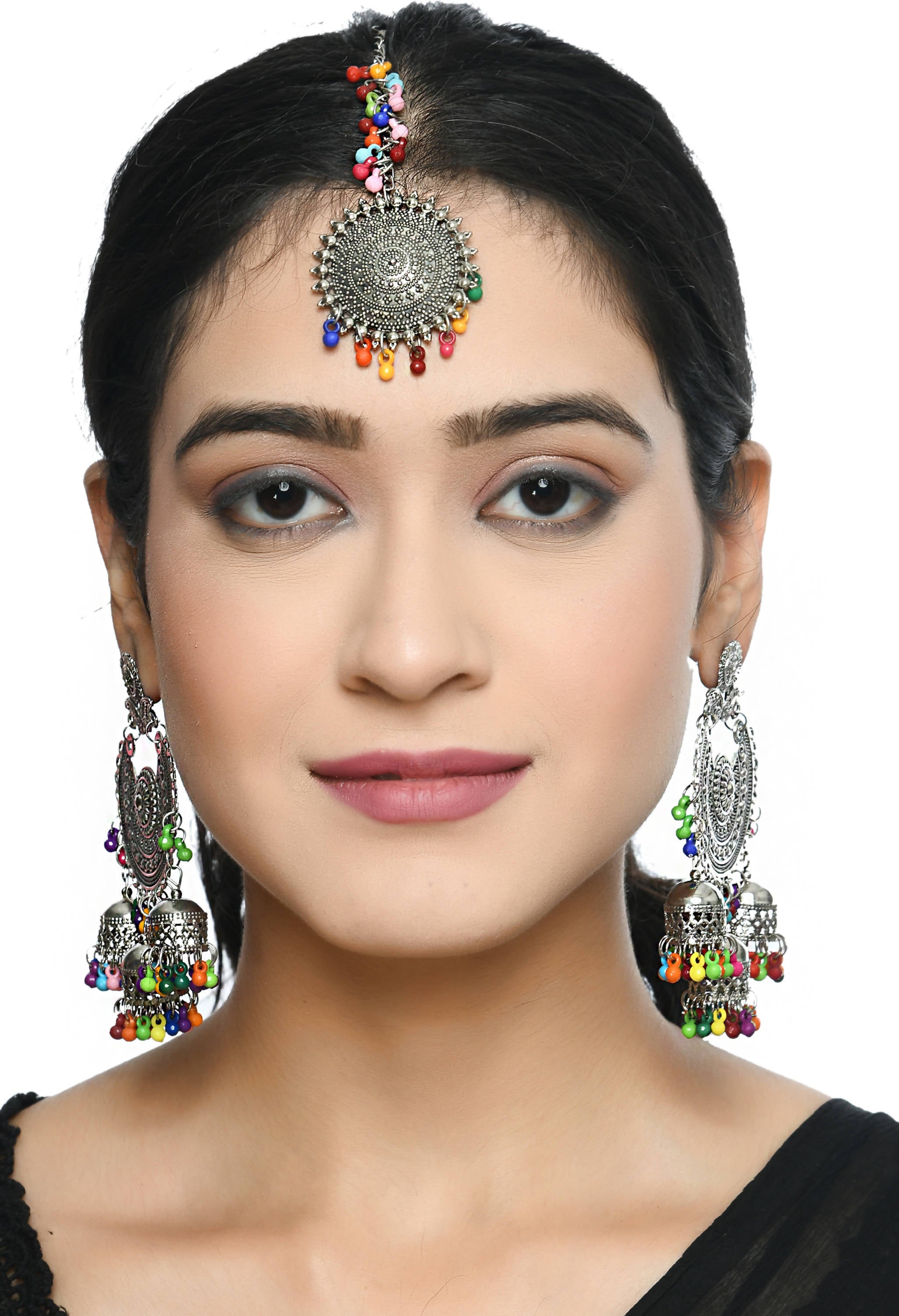 Mominos Fashion Johar Kamal Beautiful Jhumkas With Maang Tikka - Distacart