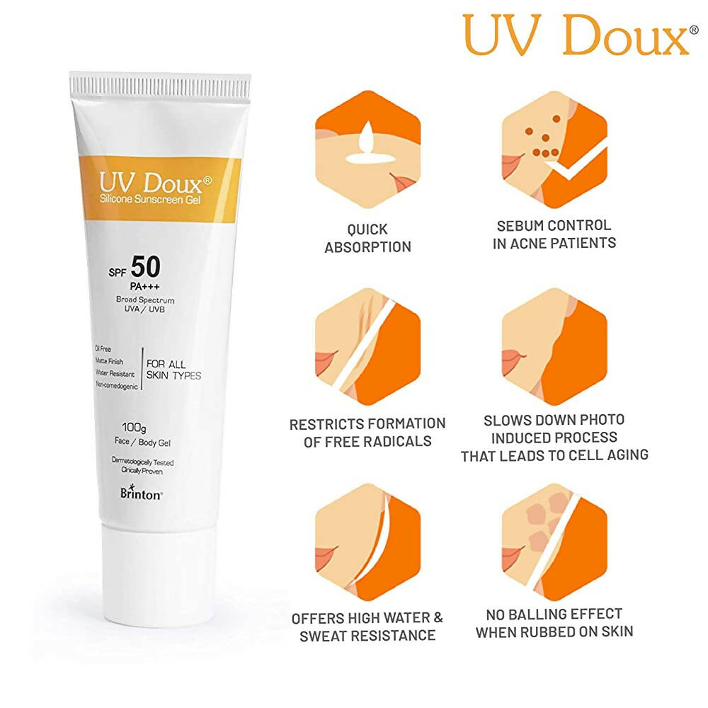 Brinton UvDoux Silicone Sunscreen Gel For Face & Body - Distacart