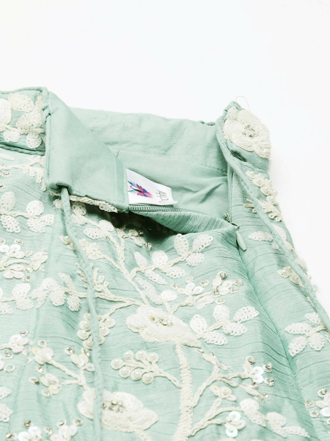 House of Panchhi Sea Green Chinon Sequins and Zarkan embroidery Lehenga choli & Dupatta - Distacart