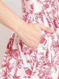 Thumbnail for Ahalyaa Women's Pink Rayon Digital Floral Print Kurta Sharara Set with Dupatta