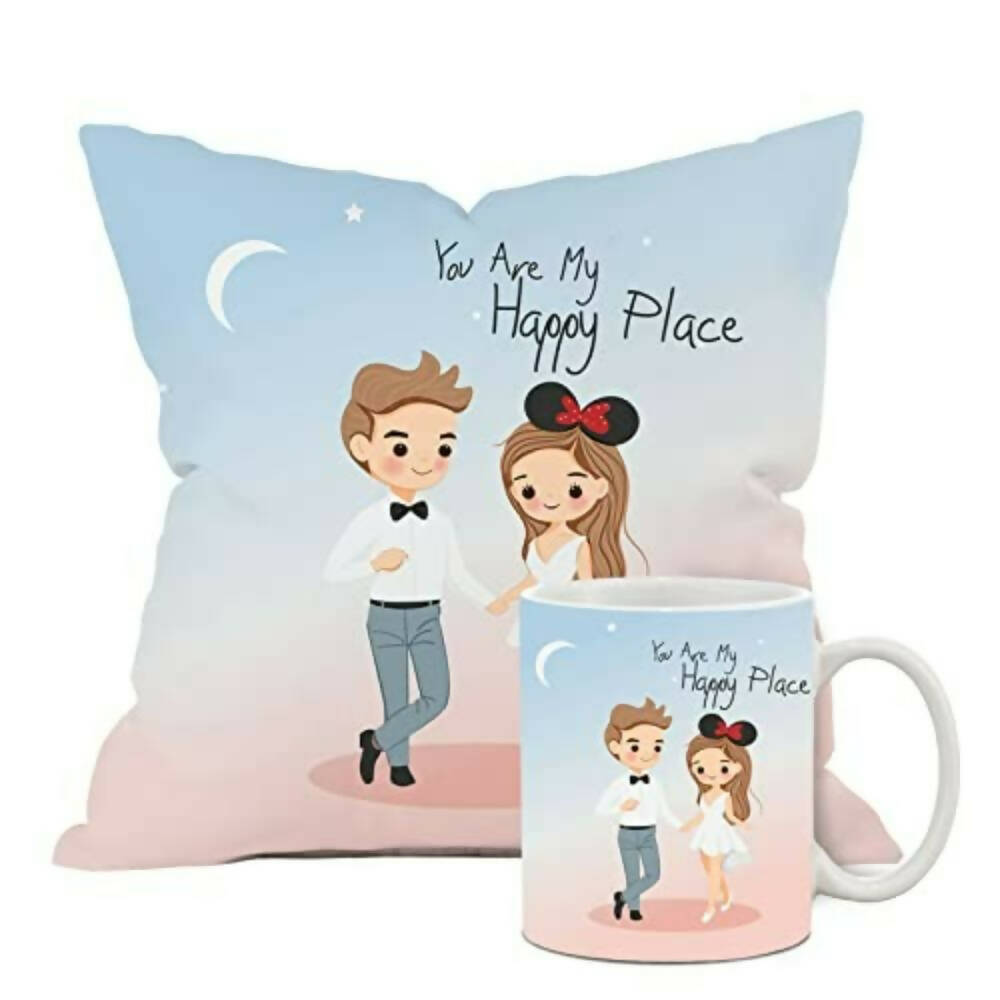 The Purple Tree Polyester Valentines Day Gift Set Of Cushion And Mug - Distacart