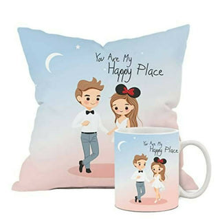 The Purple Tree Polyester Valentines Day Gift Set Of Cushion And Mug - Distacart