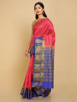 Kalamandir Bnarasi Silk Blend Pink Pashmina Saree
