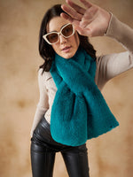 Thumbnail for InWeave Women's Cyan Blue Faux Fur Neck Warmer - Distacart