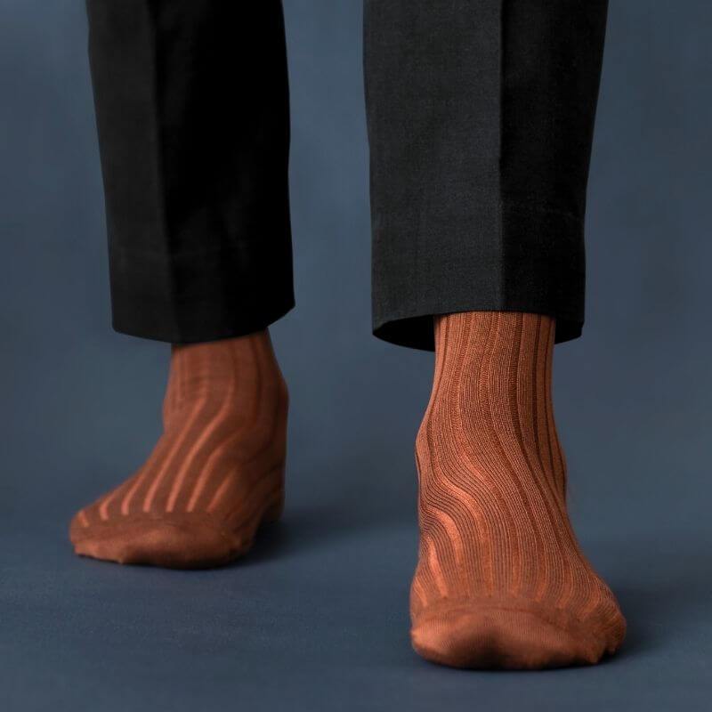 Socksoho Luxury Men Socks Resilient Brown Edition