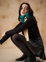 Thumbnail for InWeave Women's Cyan Blue Fur Neckpiece - Distacart