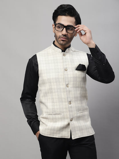 Even Apparels Men's Cream Pure Wool Nehru Jacket - Distacart