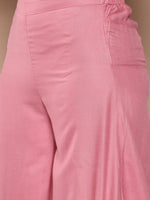 Thumbnail for InWeave Women's Light Pink Ray Strappy Kurta Set With Printed Cotton Dupatta - Distacart