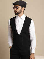 Thumbnail for Even Apparels Men's Black Double Breast Waistcoat - Distacart