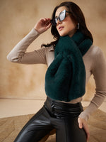 Thumbnail for InWeave Women's Dark Teal Faux Fur Neck Warmer - Distacart