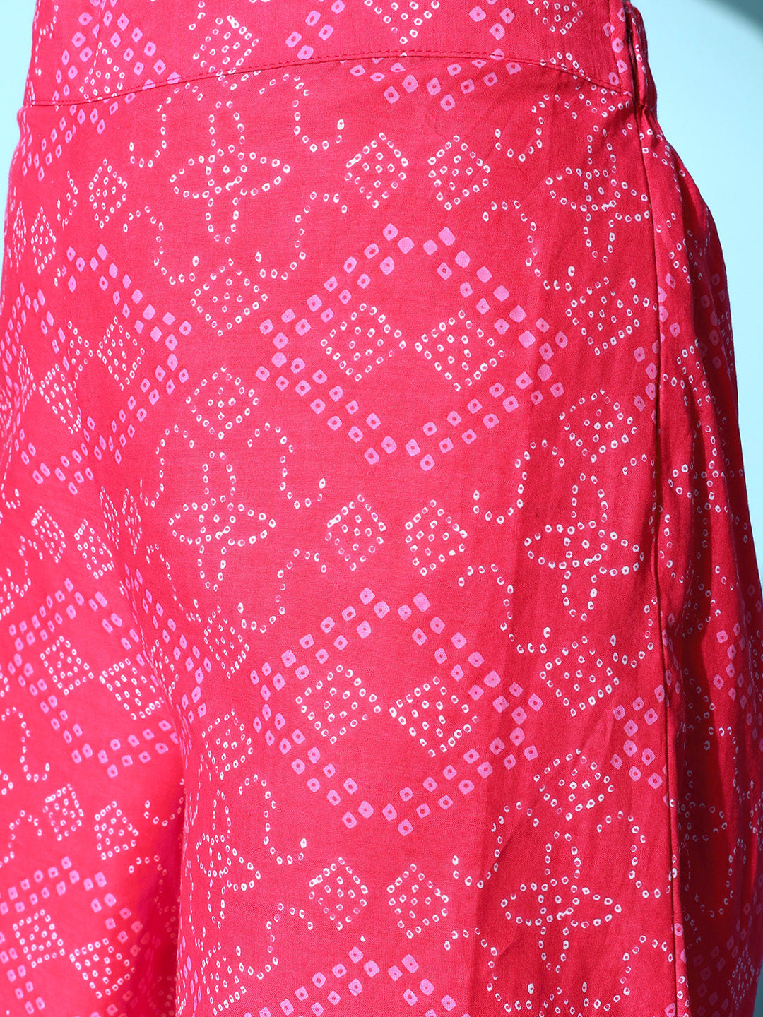InWeave Women's Pink Bandhani Strappy Kurta Set - Distacart