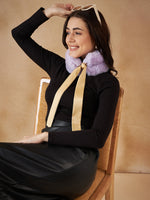 Thumbnail for InWeave Women's Light Mauve Fur Neckpiece - Distacart