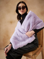 Thumbnail for InWeave Women's Mauve Fur Cape - Distacart