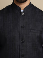 Thumbnail for Even Apparels Men's Blue Mandarin Collar Waistcoat - Distacart