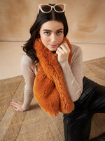 Thumbnail for InWeave Women's Carrot Orange Faux Fur Neck Warmer - Distacart