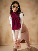 Thumbnail for InWeave Women's Burgundy Faux Fur Neck Warmer - Distacart