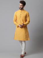 Thumbnail for Even Apparels Yellow Kurta With Band Collar - Distacart
