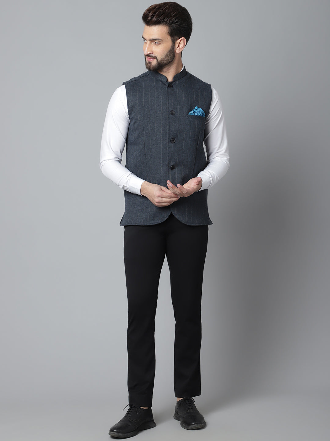 Even Apparels Men's Beige Nehru Jacket With Welt Pockets - Distacart