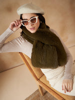 Thumbnail for InWeave Women's Mehandi Green Faux Fur Neck Warmer - Distacart
