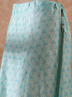 Thumbnail for InWeave Women's Powder Blue Jacquard Halter Kurta Set W Powder Blue Or Dupatta - Distacart