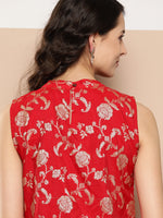 Thumbnail for InWeave Women's Red Brocade Halter Top - Distacart