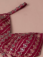 Thumbnail for House of Panchhi Printed Embroidery Teal Georgette Sequin Lehenga Choli - Distacart