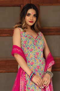 Thumbnail for Pomcha Jaipur Straight Cotton Suit Set - Distacart