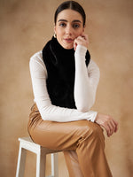 Thumbnail for InWeave Women's Black Faux Fur Neck Warmer - Distacart