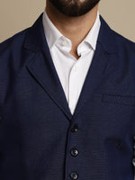 Thumbnail for Even Apparels Men's Blue Waistcoat with Notched Lapel - Distacart