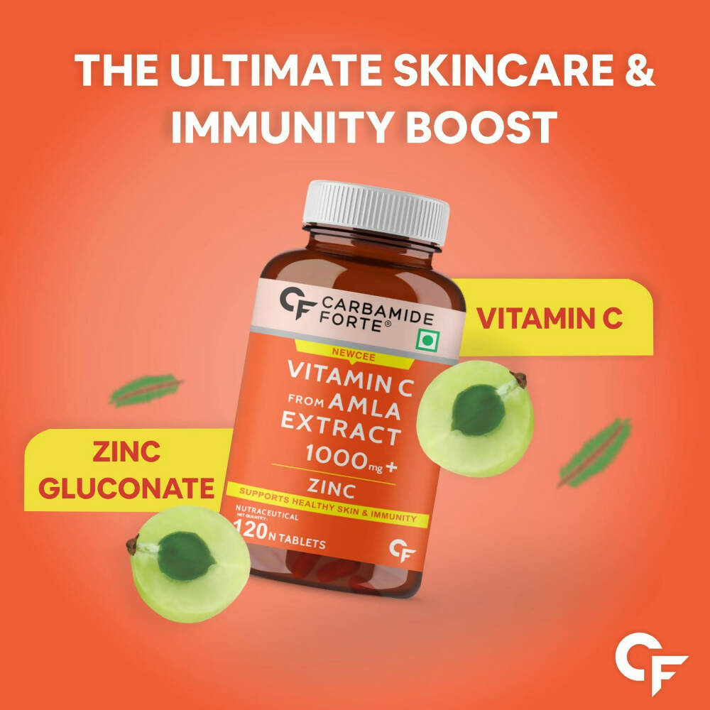 Carbamide Forte Natural Vitamin C Amla Extract With Zinc Tablets - Distacart